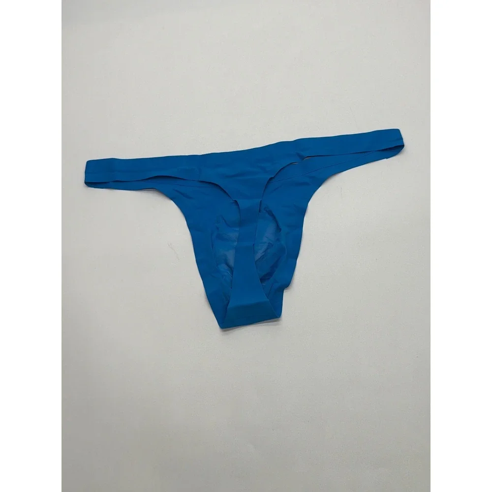 Mens Blue Seamless Mesh Pouch G-String Thong Low Rise Stretch Underwear XL
